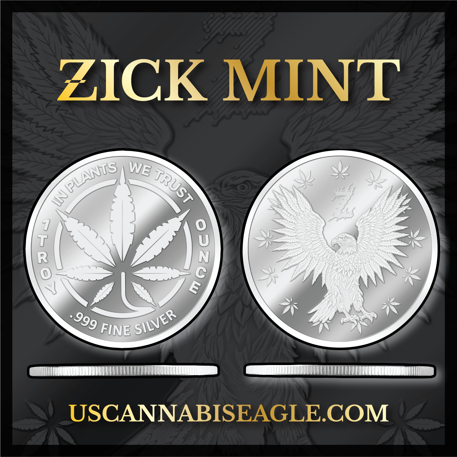 US Cannabis Eagle Silver Round – ZICK MINT